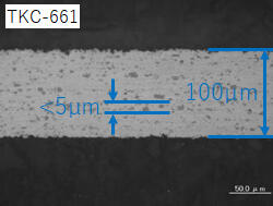 Cross-sectional structure of active brazing filler metal (rolled material): TKC-661 - AgCuSnTi alloy