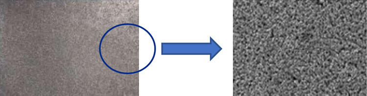 Appearance and magnified image of titanium-powdered sintered body electrode