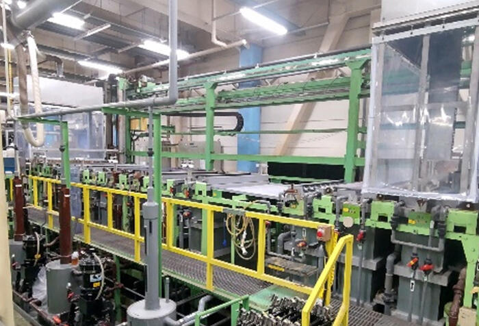 Automatic mass production line for insoluble electrodes
