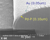 Cross-sectional SEM image of Ni/Pd/Au plating-□100um pad